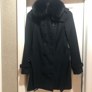 Burberry Trench w/Fur Collar UK6/US4